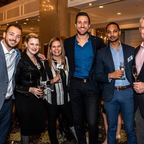 people sparkling wine reception